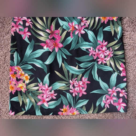 AB Studio Tropical Plumeria Floral Black Sheath Dress Size 8 - Picture 5 of 11